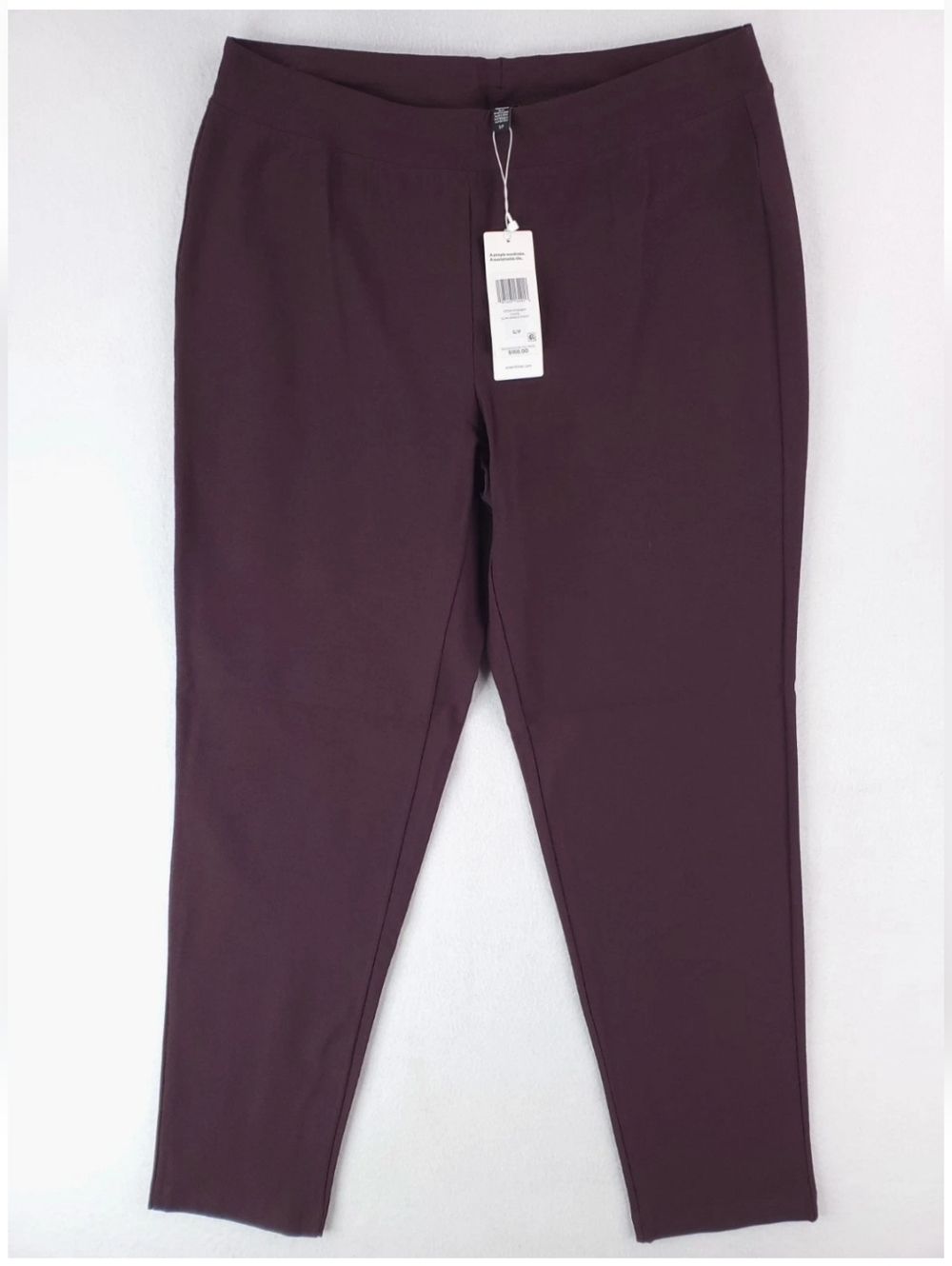 Eileen Fisher Pants Womens 3X Burgundy Crepe Casis Slim Ankle Pant Stretch $168